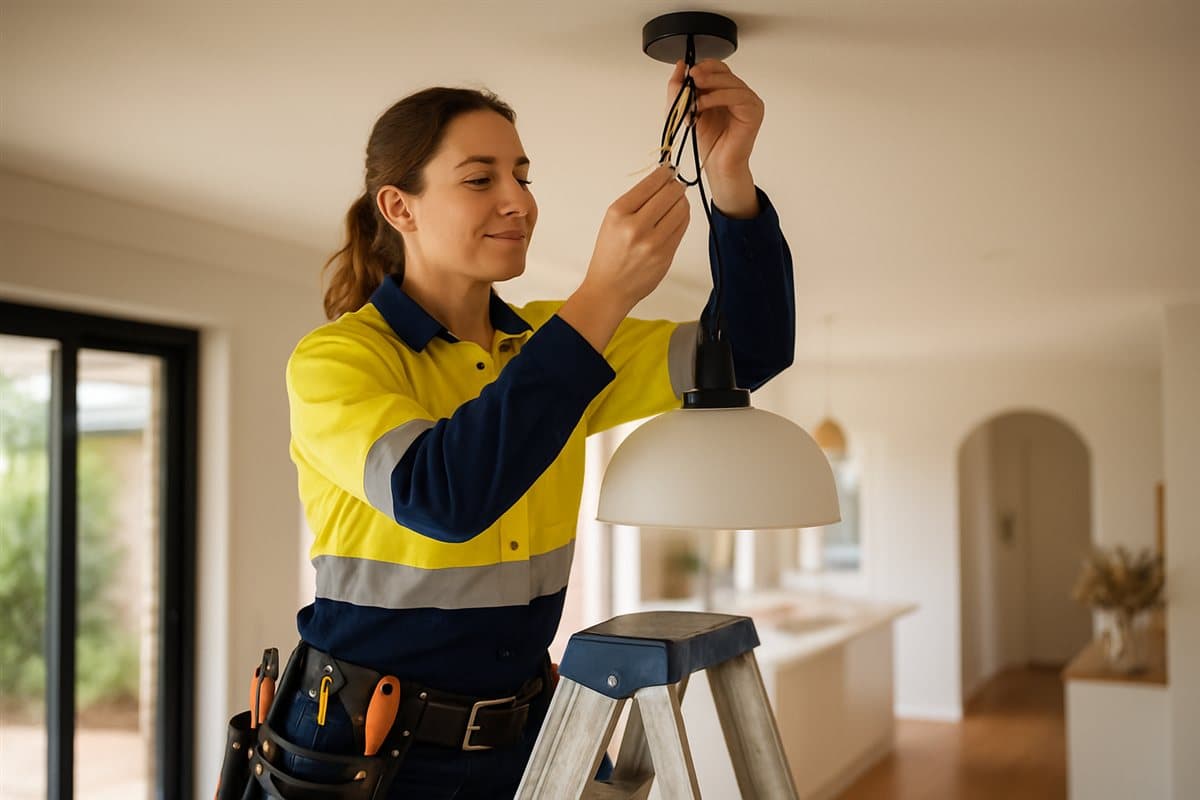 Up a ladder, hands full. Every call still answered.